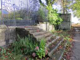 Second left side view of steps of Tanfield Hall November 2016